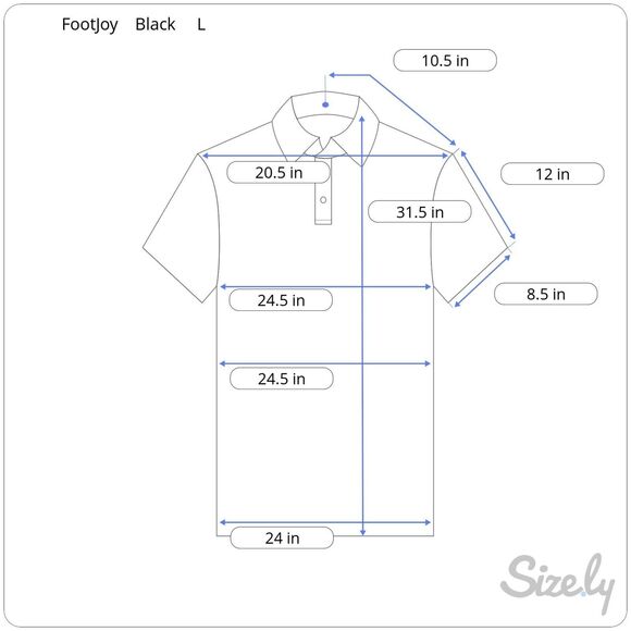 FootJoy FJ Solid Black Polo Shirt Size L - Picture 6 of 6